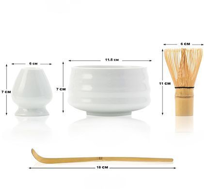 Набір для приготування чаю Матча подарунковий білий 500 мл