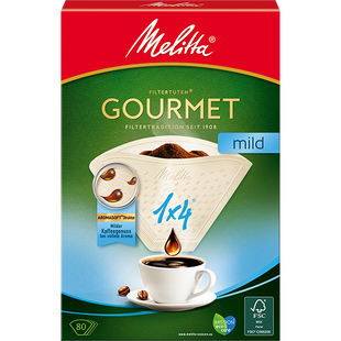 Фільтри паперові Melitta Gourmet Mild 1x4 80 шт бежеві