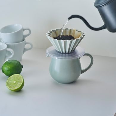 Пуровер воронка фарфоровая ORIGAMI dripper M Matt Green