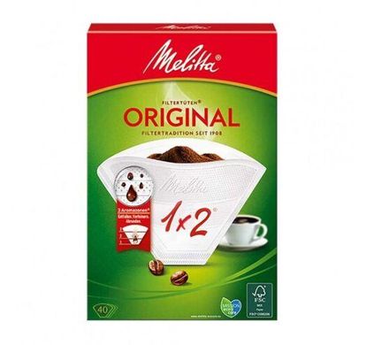 Фильтры бумажные Melitta original 1x2 40 шт белые