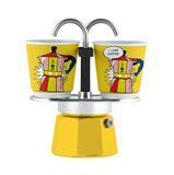 Гейзерная кофеварка Bialetti Mini Express Lichtenstein 90 мл. + 2 чашки