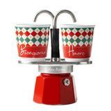 Гейзерна кавоварка Bialetti Set Mini Express Tricolore 90 мл. + 2 чашки