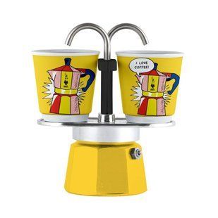 Гейзерна кавоварка Bialetti Mini Express Lichtenstein 90 мл. + 2 чашки