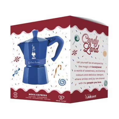 Гейзерная кофеварка Bialetti Moka Express Candyland Blue 3 чашки (130 мл)