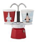 Гейзерная кофеварка  Bialetti Mini Express Margrite 90 мл. + 2 чашки