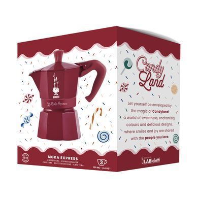 Гейзерна кавоварка Bialetti Moka Express Candyland Red 3 чашки (130 мл)