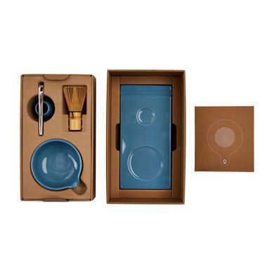Подарочный набор для приготовления чая Матча Fellow Matcha Set Голубой