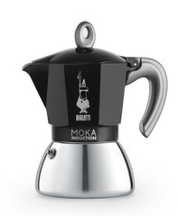 Гейзерна кавоварка Bialetti на 4 чашки Moka Induction (150 мл) чорна