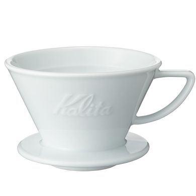 Пуровер воронка Kalita Ceramic Wave 185, Белый, 2-4 чашки