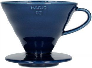 Пуровер воронка Hario V60 02 кераміка синій