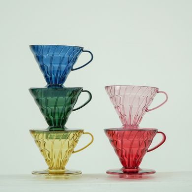 Пуровер HARIO V60 02 Dripper Japan Collection Tsukimi Yellow пластиковый