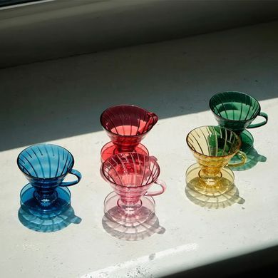 Пуровер HARIO V60 02 Dripper Japan Collection Tsukimi Yellow пластиковый