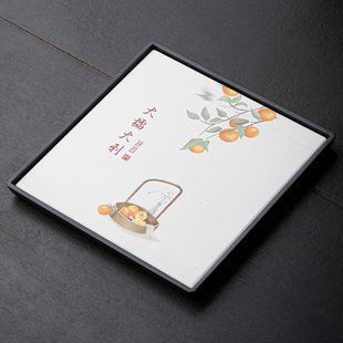 Чабань Керамическая "Натюрморт с апельсинами" 21,5 х 21,5 х 1,6 см.