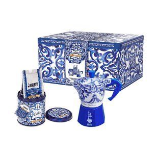 Подарунковий набір Bialetti х D&G Blu Mediterraneo на 3 чашки (130 мл) + кава