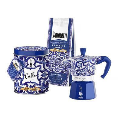 Подарунковий набір Bialetti х D&G Blu Mediterraneo на 3 чашки (130 мл) + кава
