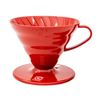 Пуровер воронка Hario V60 02 пластиковый красный, 02, 1-4 чашки