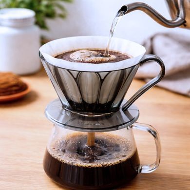 Пуровер CAFEC Tritan Flower Dripper Oval 101 Clear Black