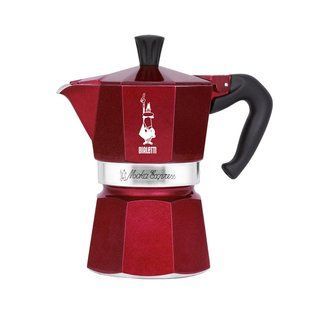Гейзерна кавоварка Bialetti Moka Express Deco Glamour на 3 чашки (130 мл) Червона