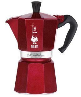 Гейзерна кавоварка Bialetti Moka Express Deco Glamour на 6 чашки (270 мл) Червона