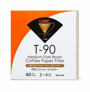 Фільтри CAFEC Medium Dark Roast T-90 на 2-4 чашки білі 40 шт