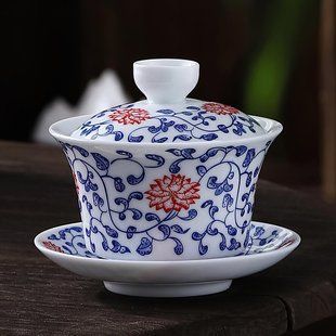 Фарфоровая гайвань с блюдцем&nbsp;"Лотос №5" &ndash; 190 мл