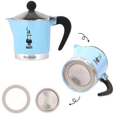 Гейзерна кавоварка Bialetti Rainbow Blue 6 чашок (270 мл)